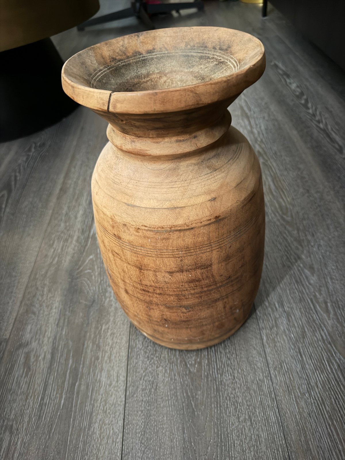 Decoratieve houten waterkruik uit India, Ophalen of Verzenden