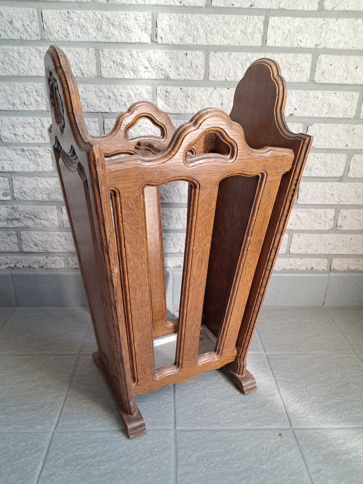 Antieke massief eikenhouten paraplubak., Ophalen of Verzenden