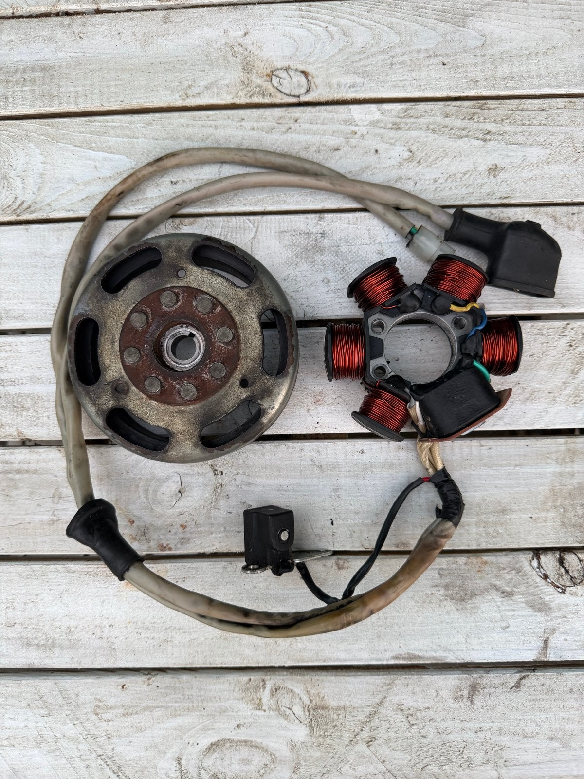 Piaggio LC Ontsteking Vliegwiel + Stator 2T NRG, Runner, Zip, Ophalen of Verzenden, Gebruikt, Overige typen, Piaggio