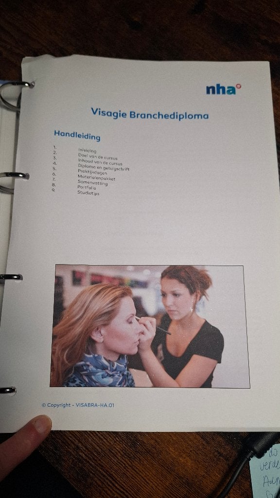 Cursusmateriaal  Visagie Branche Opleiding NHA, Ophalen of Verzenden, Zo goed als nieuw, Boek, Persoonlijke verzorging