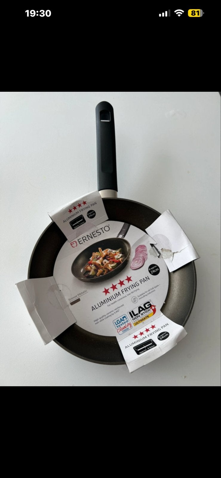 Ernesto Aluminium Koekenpan 24cm - Inductie Geschikt, Koekenpan, Antiaanbaklaag, Ophalen of Verzenden, Overige merken
