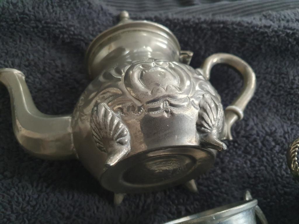 Antieke Marokkaanse theepot, verzilverd, Ophalen