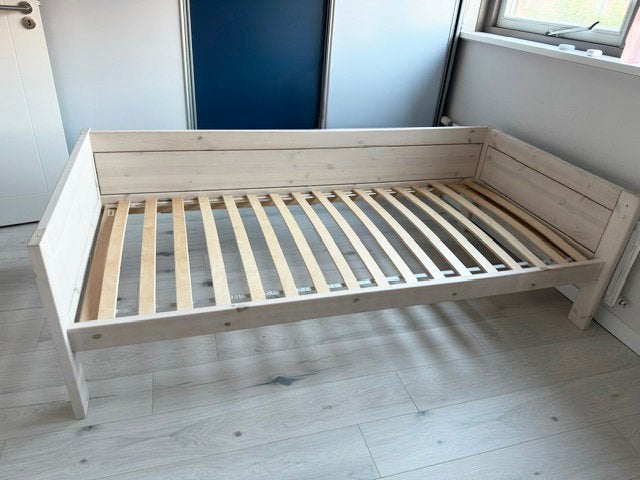Super fijn Lifetime bed 200x90cm Whitewash, Ophalen, 85 tot 100 cm, Gebruikt, Matras