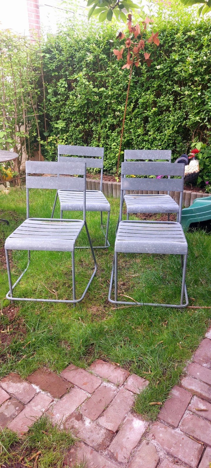4 Stapelbare ijzeren tuinstoelen, Ophalen