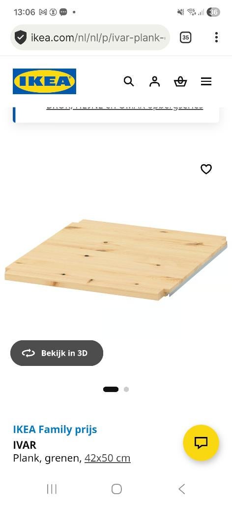 3 Ivar planken  42x50 cm, Ophalen, Met plank(en), Zo goed als nieuw, Minder dan 150 cm