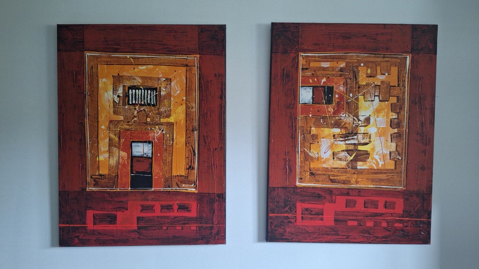 Abstracte schilderijen set (2 stuks), Ophalen
