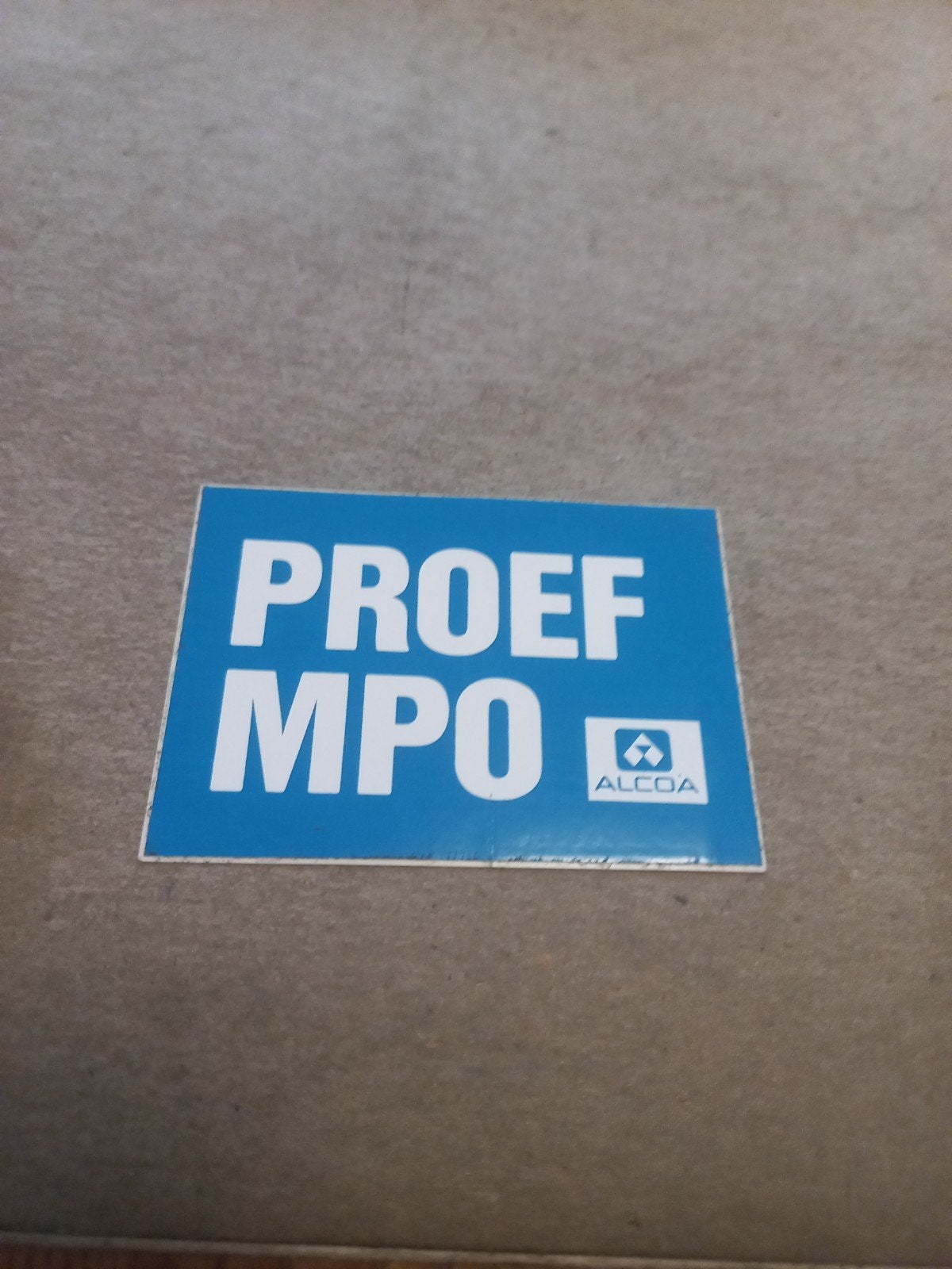 PROEF MPO ALCOA Sticker, Ophalen of Verzenden