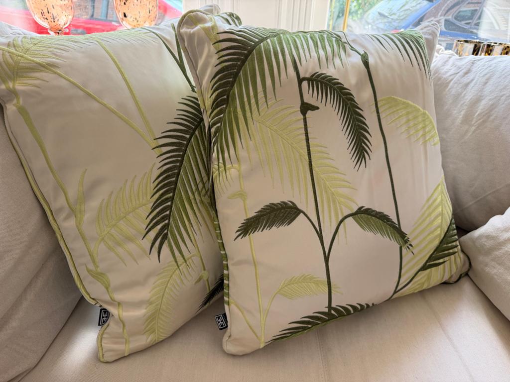 Eichholtz Sumba Kussens, Groot Formaat 60x60cm, Ophalen, Zo goed als nieuw, Groen, Vierkant
