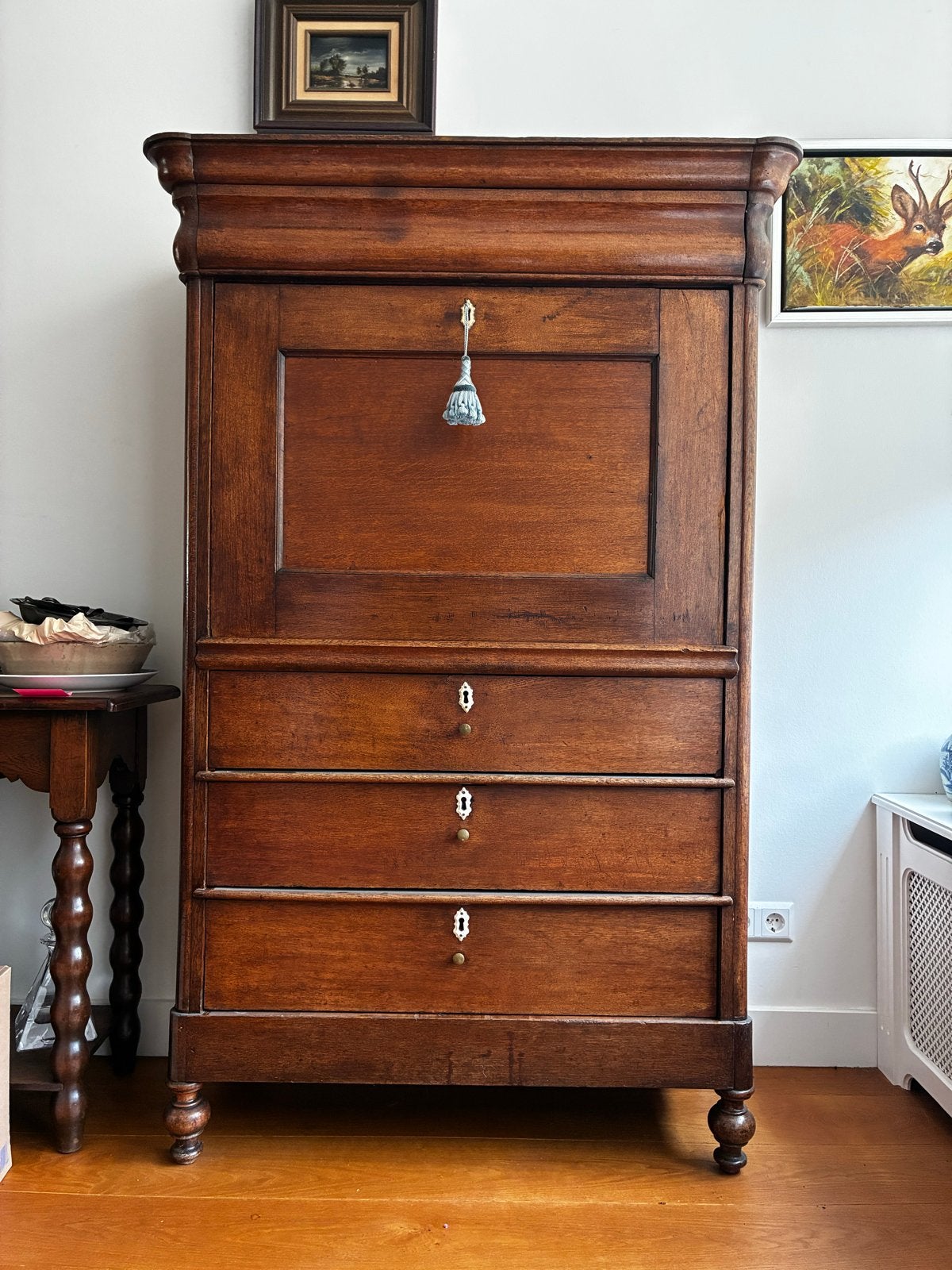 Antieke Biedermeier secretaire a abattant klepmeubel, Ophalen