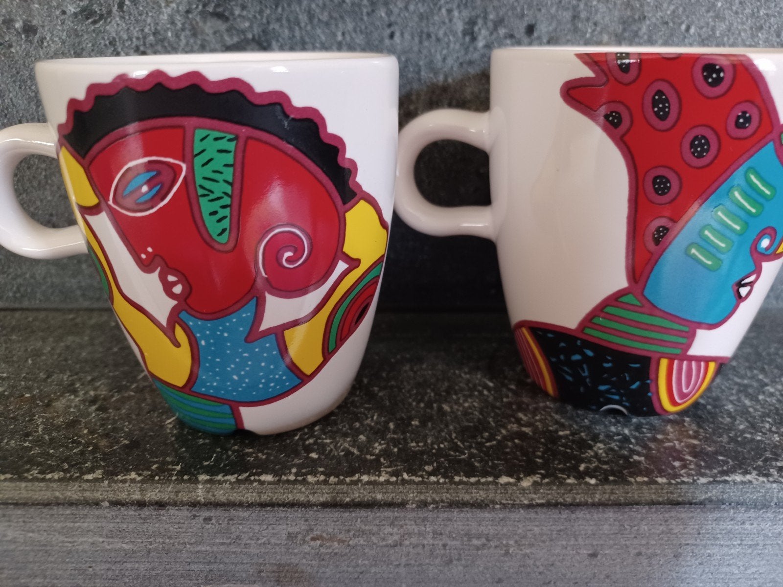 2 Douwe Egberts D.E. Briely Design beker mok kop Mokken, Overige merken, Keramiek, Nieuw, Modern