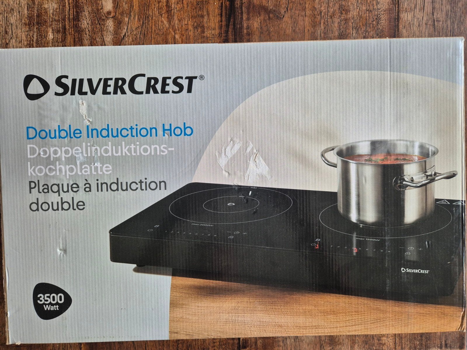 Silvercrest Inductiekookplaat 3500W Dubbel, Witgoed en Apparatuur, Kookplaten, Nieuw, 3 kookzones of minder, Ophalen of Verzenden