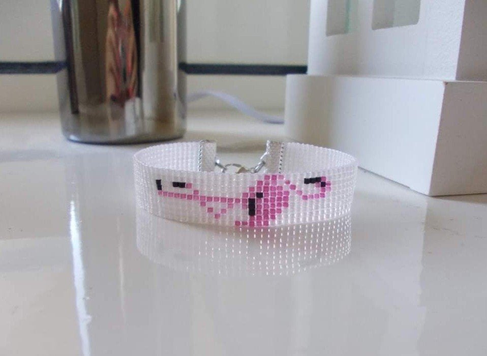 Miyuki delica geweven kralen armband flamingo, Overige materialen, Overige kleuren, Verzenden, Nieuw