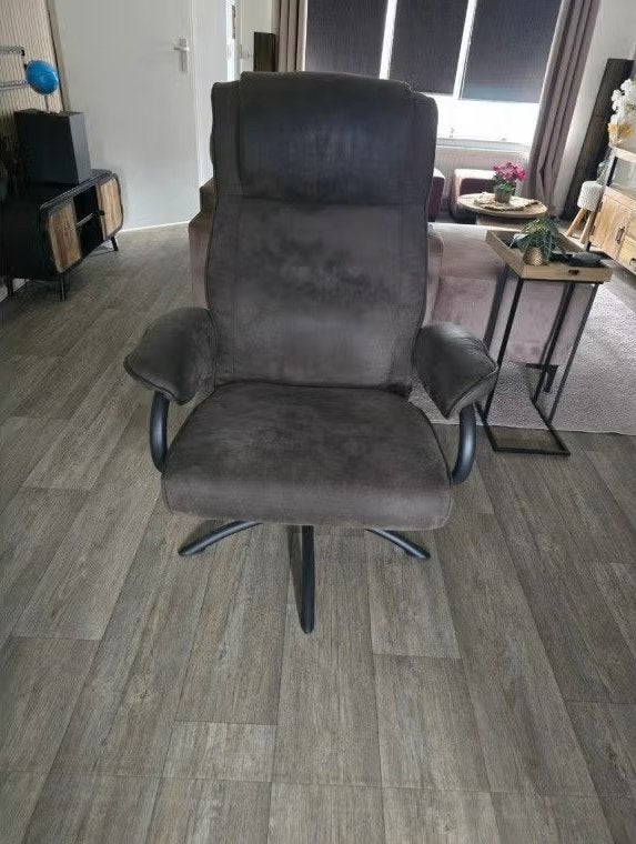 2x Comfortabele Relaxstoel / Draaifauteuil (Antracietgrijs), Ophalen, Gebruikt, 75 tot 100 cm, Stof