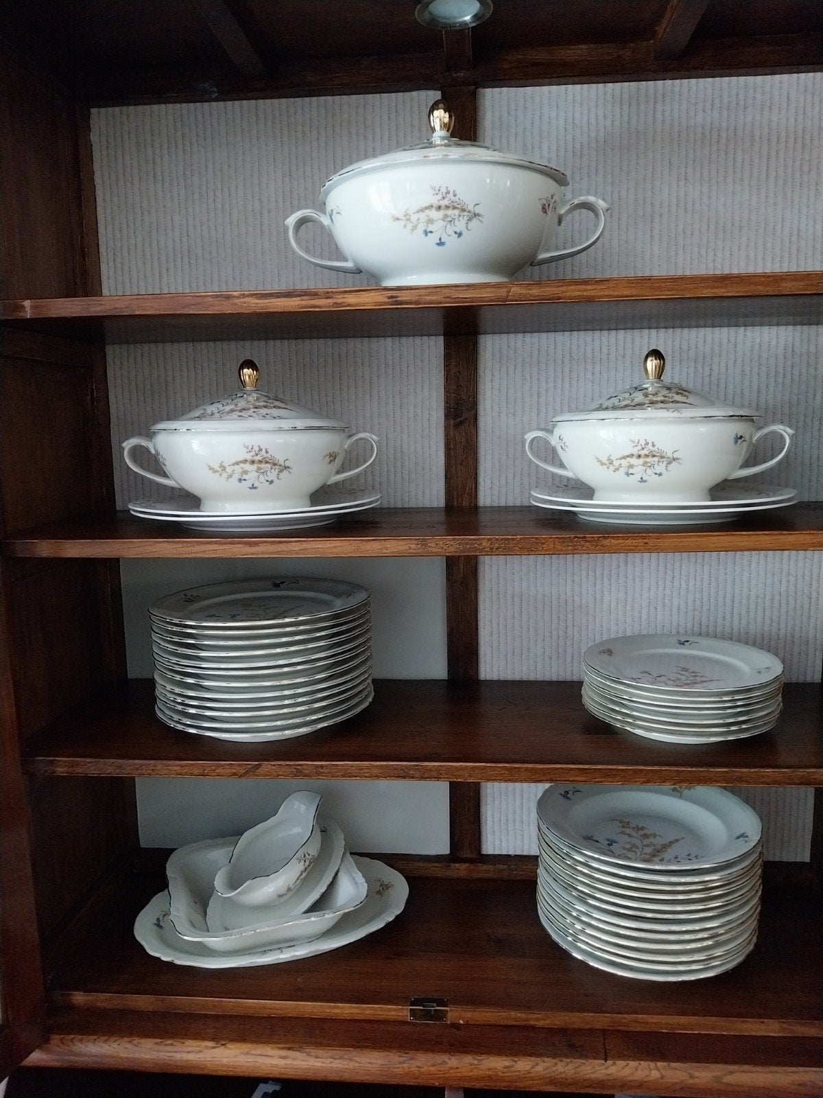Vintage Bavaria Servies - Bloemmotief & Gouden Rand, Ophalen