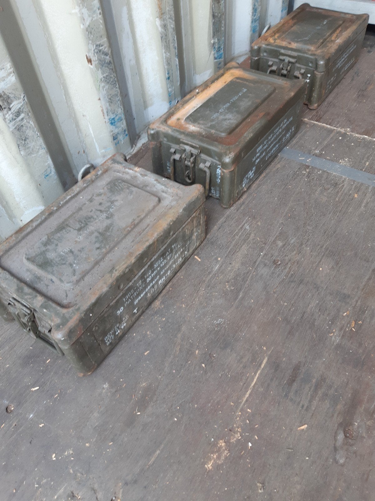 3x metalen munitie kist box duits bxdxh 45x26x17, Ophalen, Landmacht, Duitsland, Kist of Geocache