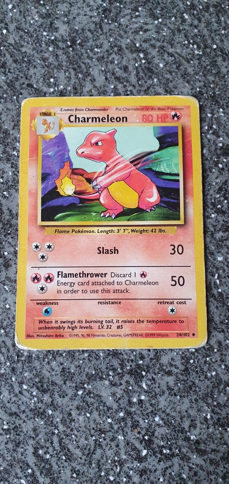 Pokémon Charmeleon Kaart - Base Set 24/102, Ophalen of Verzenden