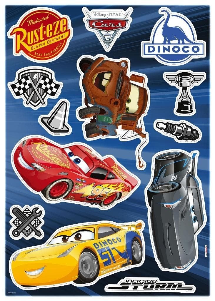 Disney Cars Muursticker 50x70 cm - Cars3, Verzenden, Nieuw, Nvt, Nvt
