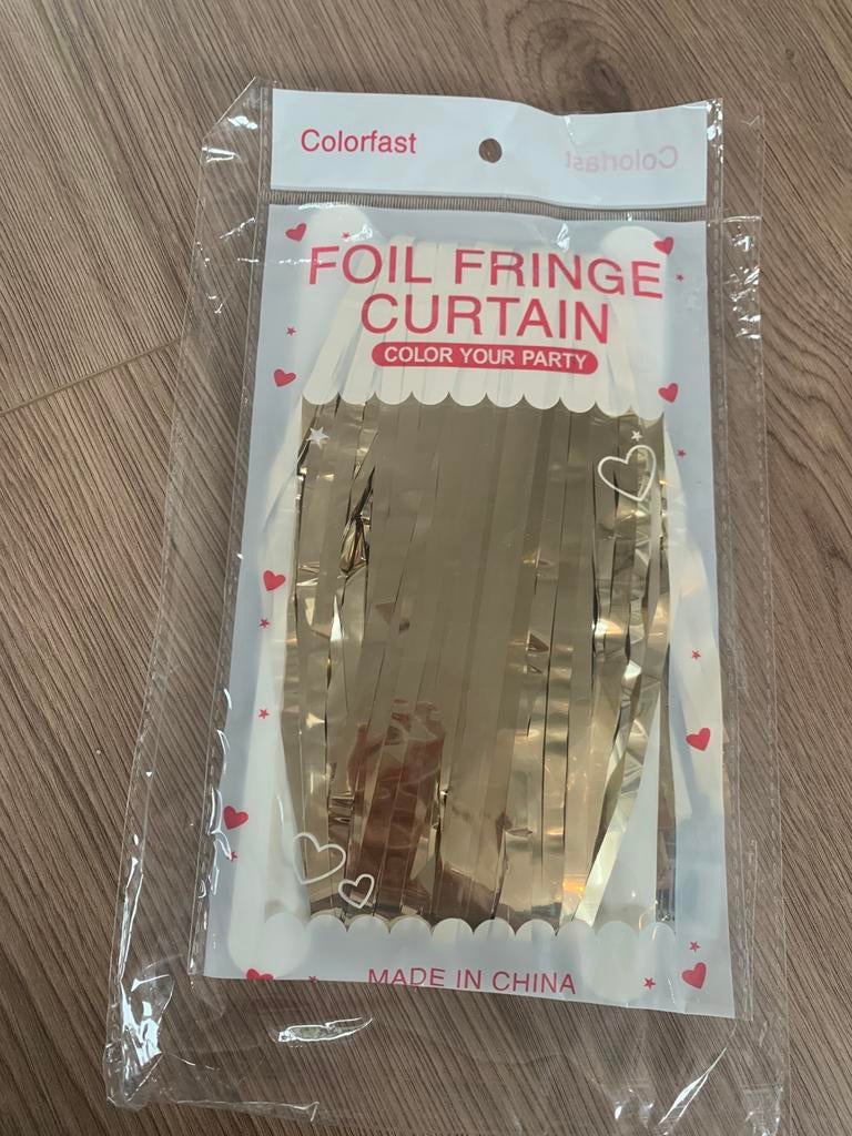 Goud fringe gordijn, Ophalen of Verzenden, Nieuw, Versiering