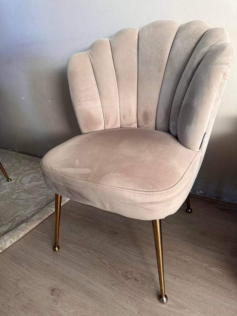 3x Richmond Interiors Eetkamerstoel Pippa Khaki Goud, Ophalen, Gebruikt, Overige kleuren, Drie