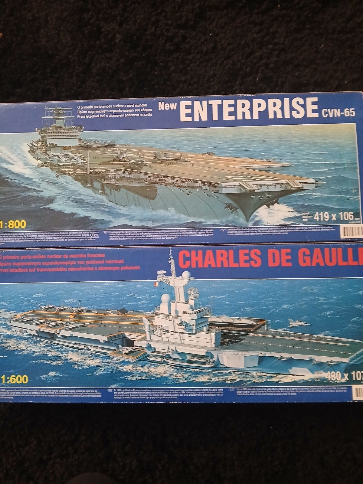 Modelbouw Vliegdekschepen: Enterprise & Charles de Gaulle, Hobby en Vrije tijd, Ophalen of Verzenden, Nieuw, 1:50 tot 1:200, Overige merken