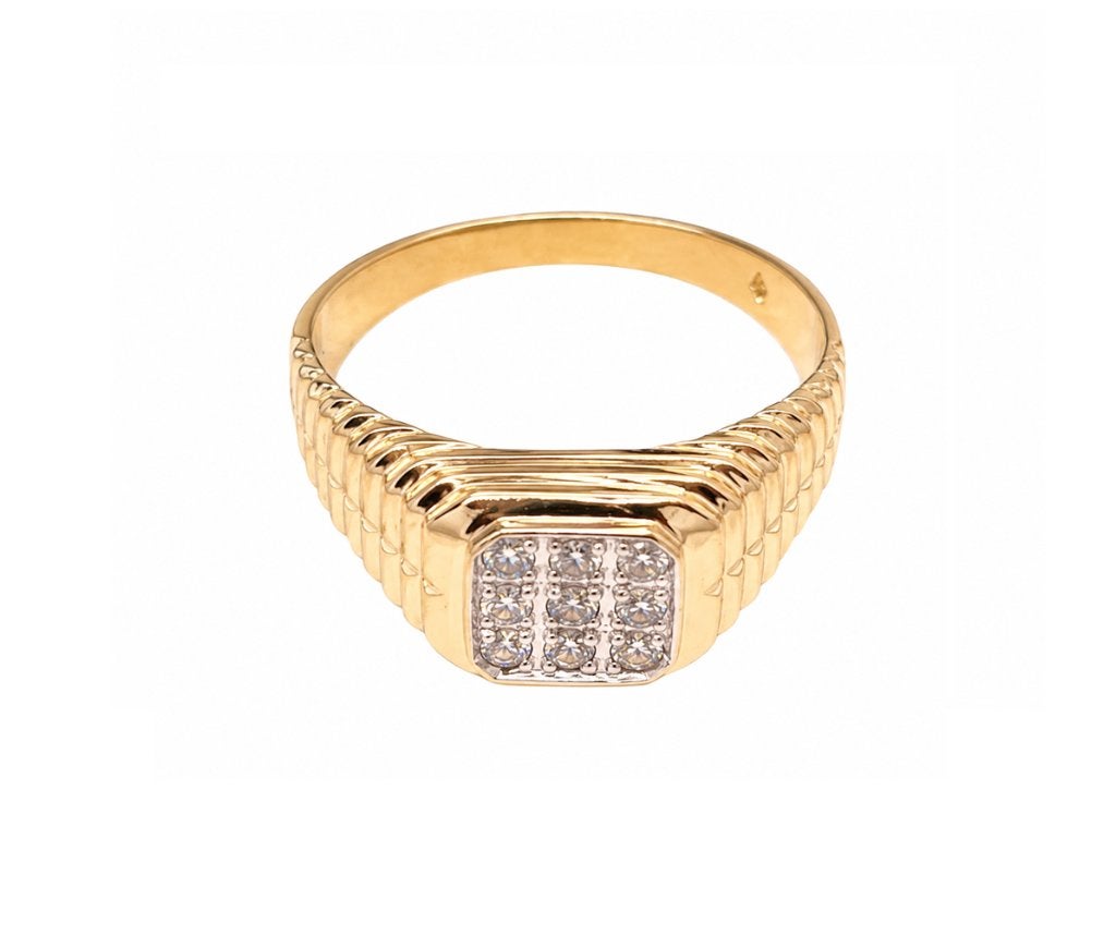 14 K Gouden Heren Ring 0.20 ct Briljant Geslepen Diamant, Ophalen, TIEMAN JUWELIERS, 20 of groter, Zo goed als nieuw