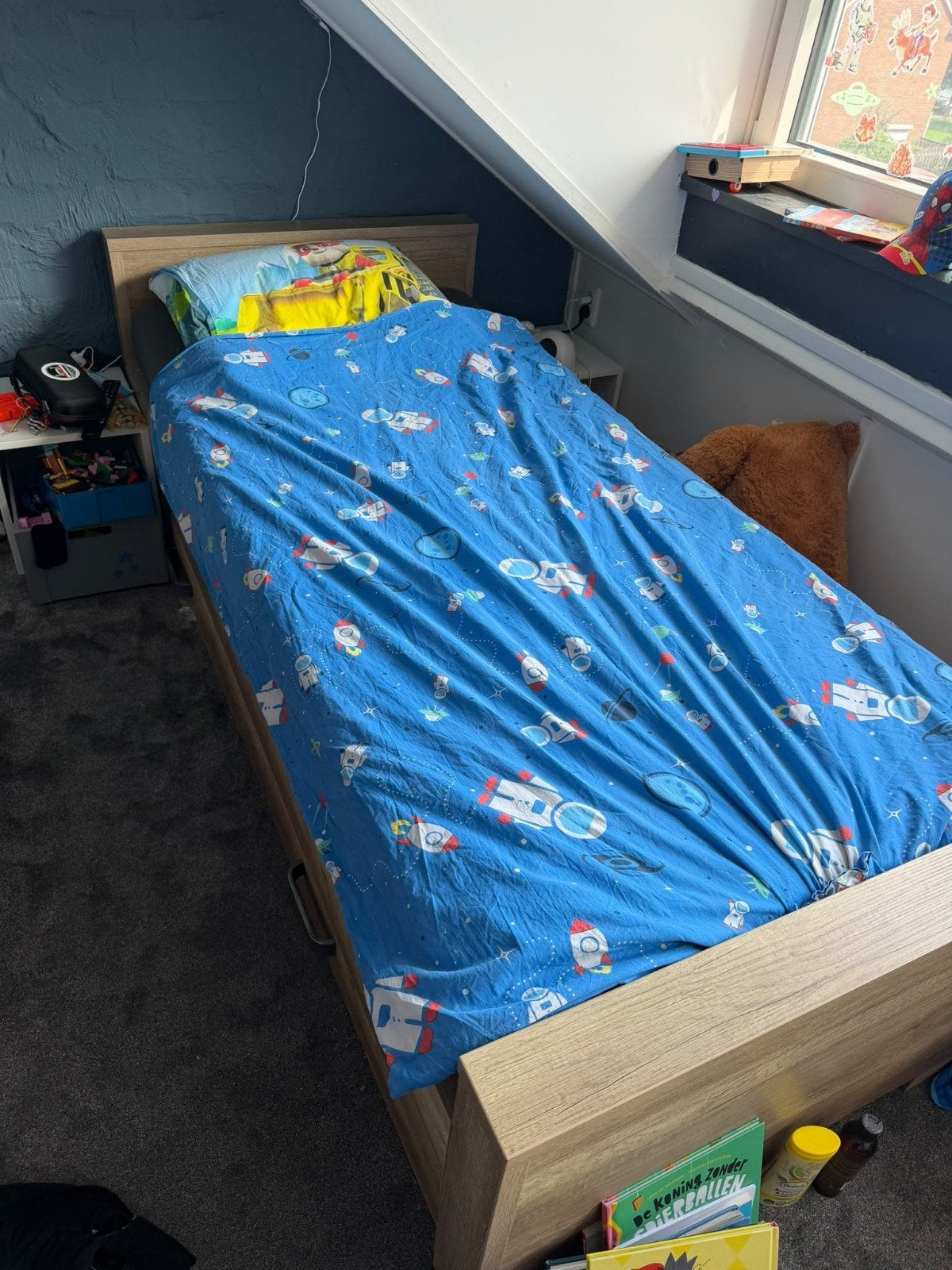 Eenpersoonsbed met lade - Babypark, Ophalen, 90 cm, Eenpersoons, Bruin