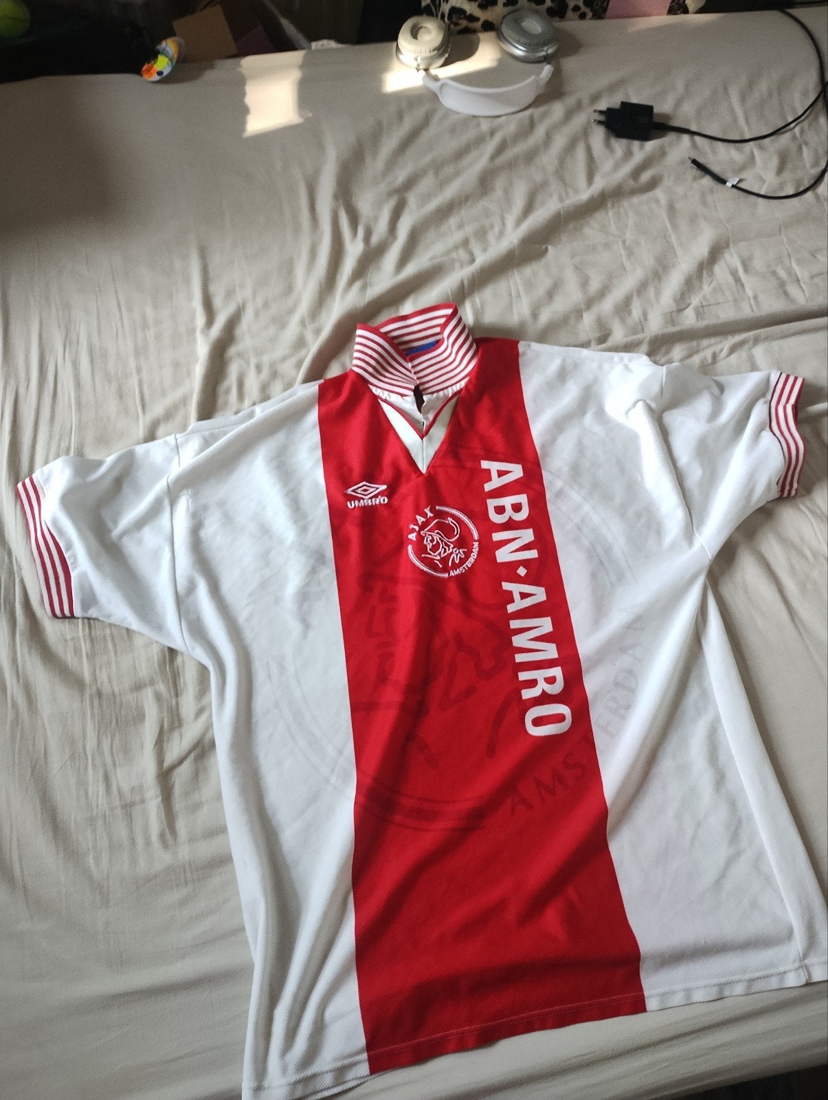 Origineel AJAX 1996 Thuisshirt Umbro ABN AMRO, Wit, Maat 56/58 (XL), Ophalen of Verzenden, Zo goed als nieuw
