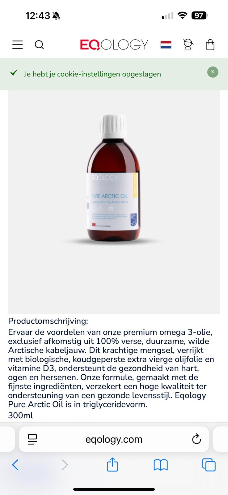 EQOLOGY Omega-3 visolie — nieuw & ongeopend 1/4 stuks, Ophalen of Verzenden, Zo goed als nieuw, Poeder of Drank