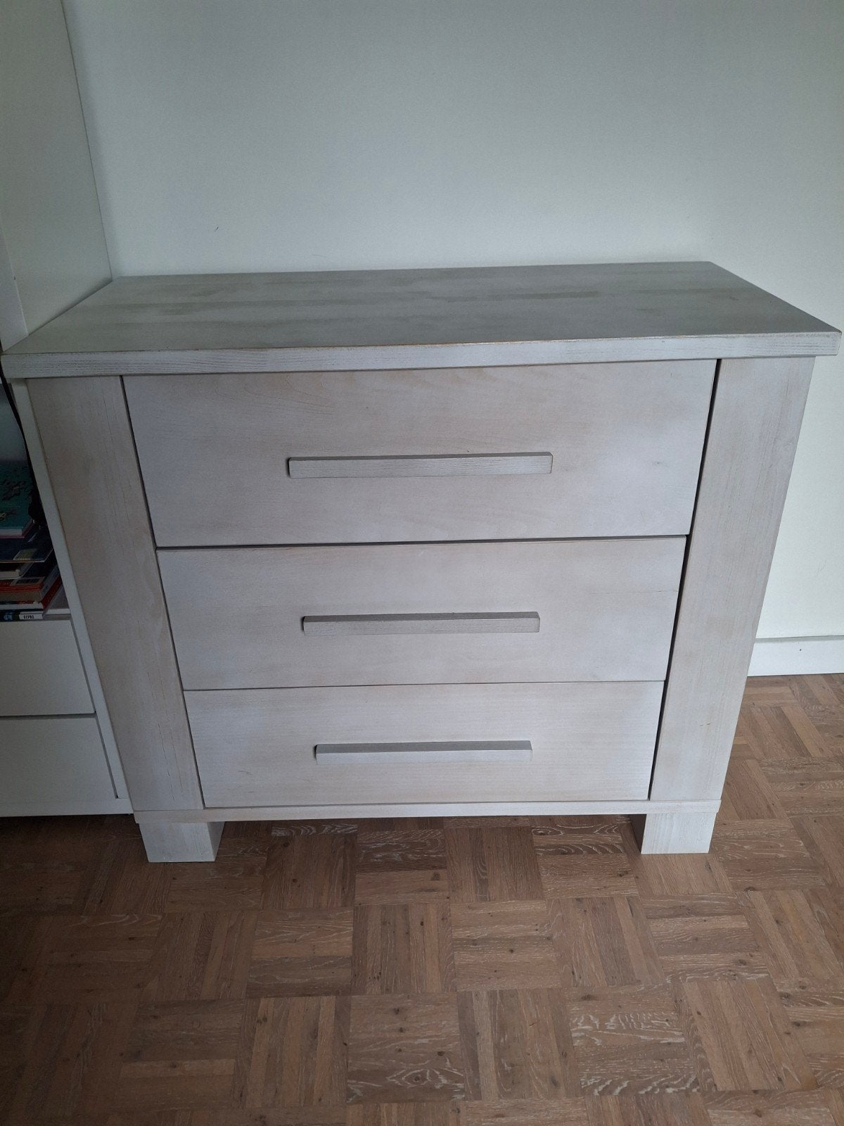 Bopita commode greywash met 3 lades en plankje, Ophalen