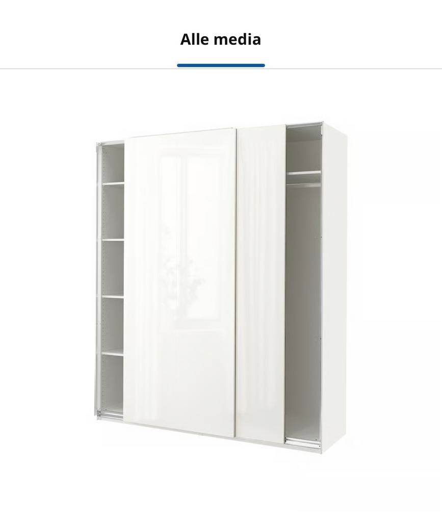 IKEA PAX Kledingkast met schuifdeuren en lades, Huis en Inrichting, Ophalen, 200 cm of meer, 150 tot 200 cm, Zo goed als nieuw