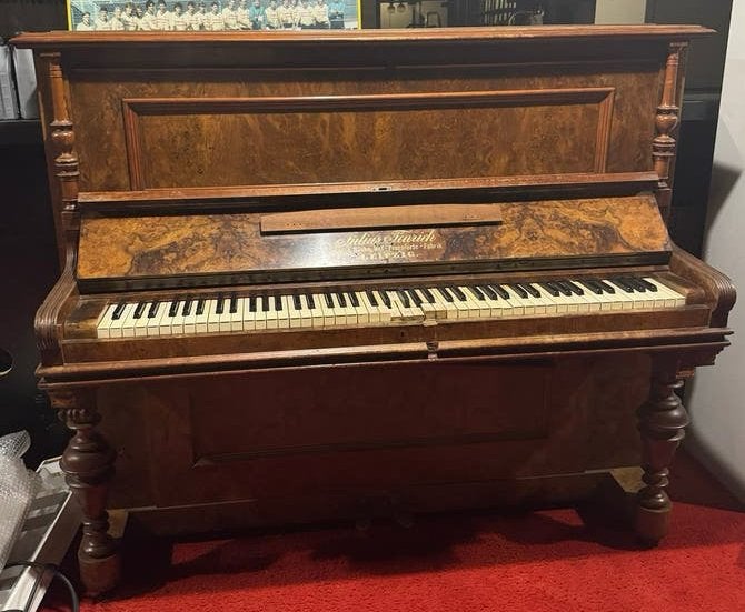 Antieke Julius Feurich Piano - Leipzig, Ophalen, Gebruikt, Bruin, Piano