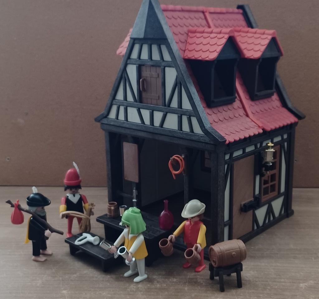 playmobil middeleeuws vakwerkhuis taverne, Ophalen of Verzenden, Gebruikt, Los playmobil