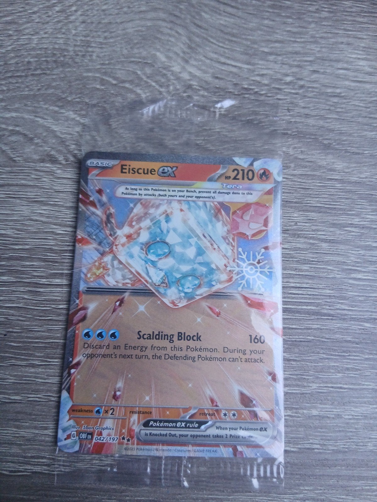 Pokémon Eiscue ex 042/197, Ophalen of Verzenden, Zo goed als nieuw, Losse kaart, Foil
