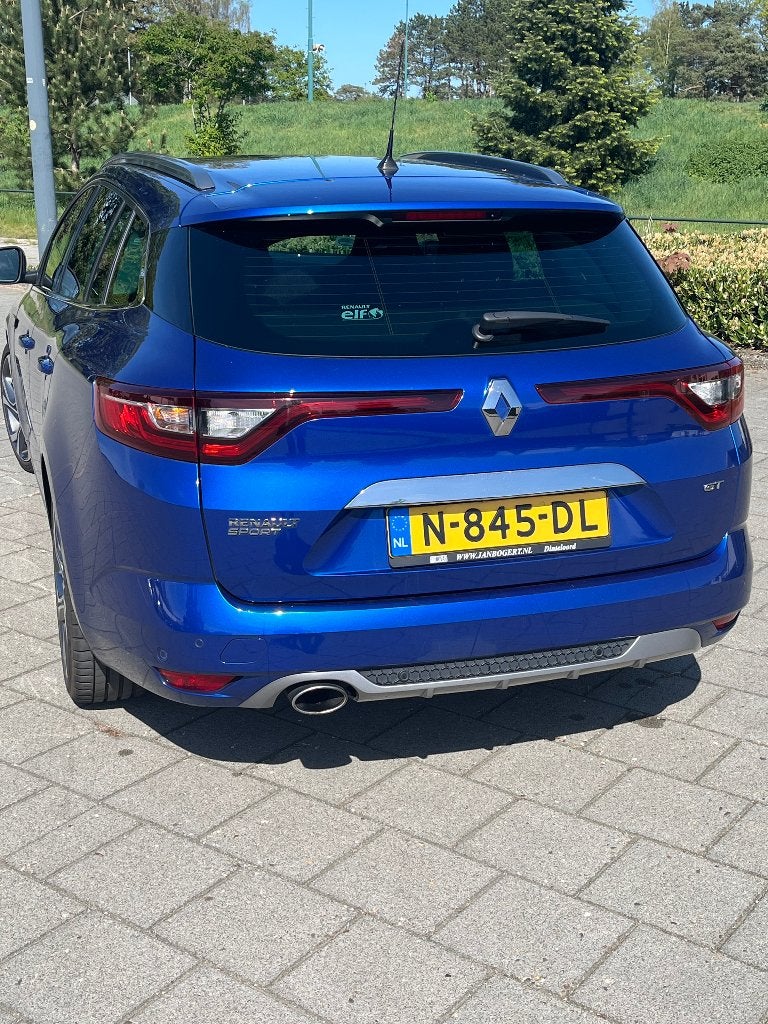 Renault Mégane GT 205 PK Estate 2018 automaat APK juli-27, Auto's, 1618 cc, Zwart, 4 cilinders, Blauw