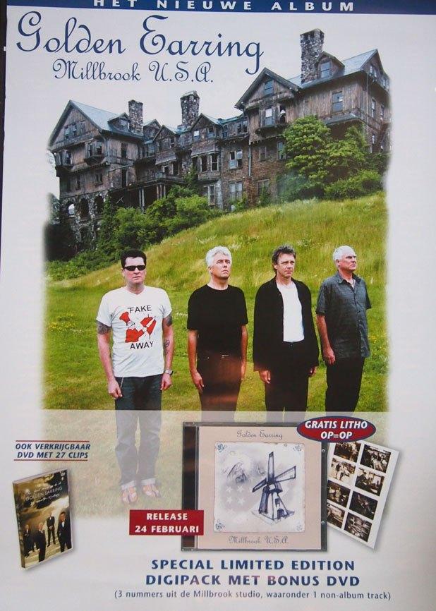 Golden Earring poster 70x05 cm Millbrook U.S.A., Verzenden, Zo goed als nieuw, Poster, Artwork of Schilderij