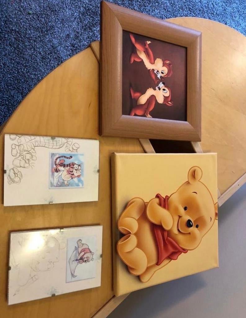 Disney decoratie: Winnie de Poeh, Teigetje, Knabbel & Babbel, Verzamelen, Ophalen, Winnie de Poeh of vrienden, Gebruikt, Plaatje of Poster
