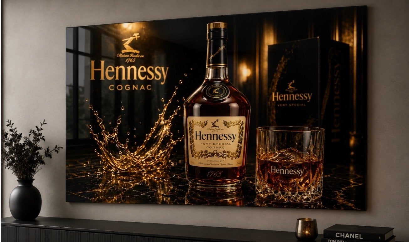 Plexiglas schilderij Hennessy 120x80cm met afstandhouders, Huis en Inrichting, Woonaccessoires | Schilderijen, Tekeningen en Foto's