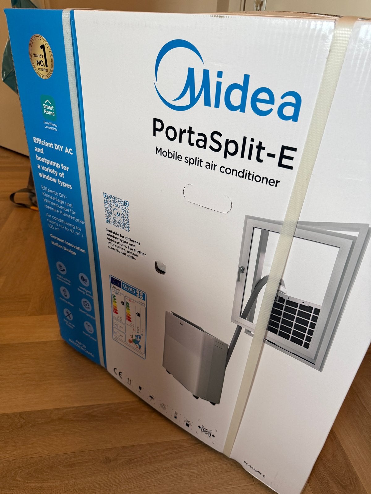 Midea PortaSplit-E — 12000 BTU Mobiele Splitairco ongeopend, Witgoed en Apparatuur, Airco's, Ophalen, Nieuw, 3 snelheden of meer