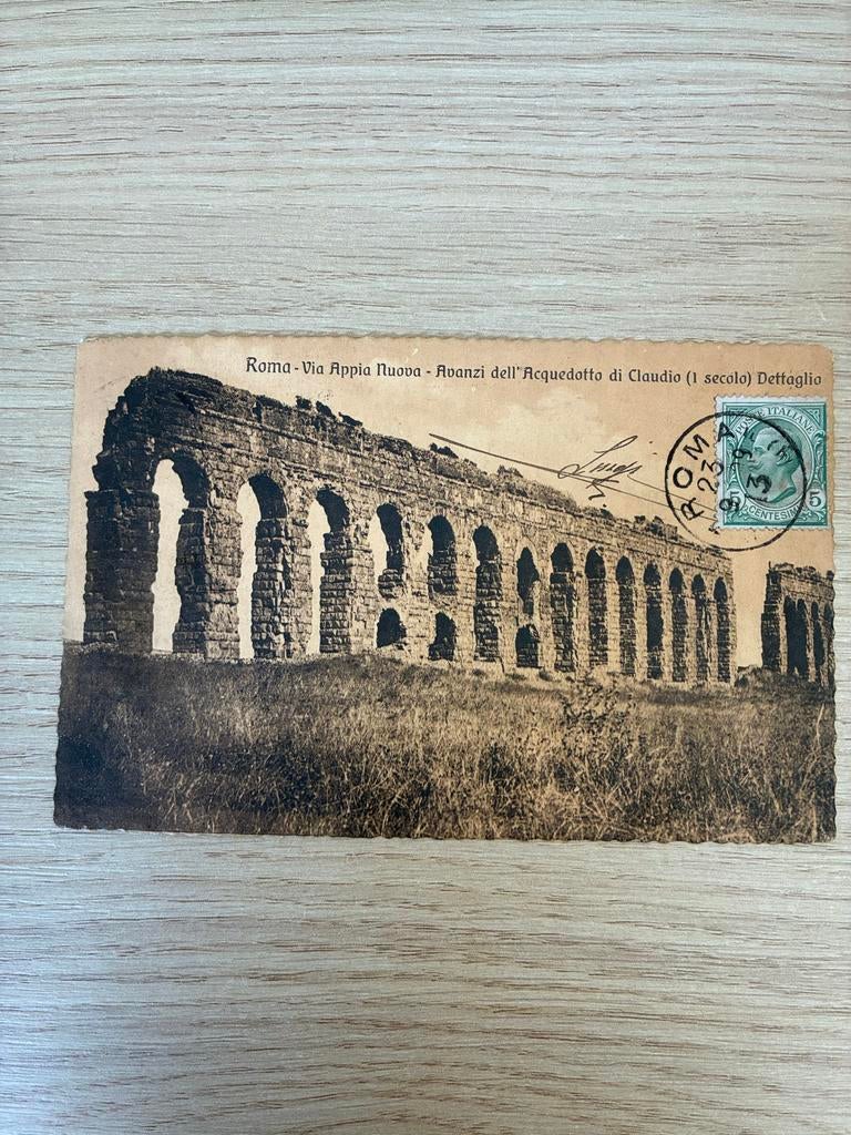 Ansichtkaart Rome - Via Appia Nuova - Aquaduct van Claudius, Ophalen of Verzenden, 1920 tot 1940, Gelopen, Italië