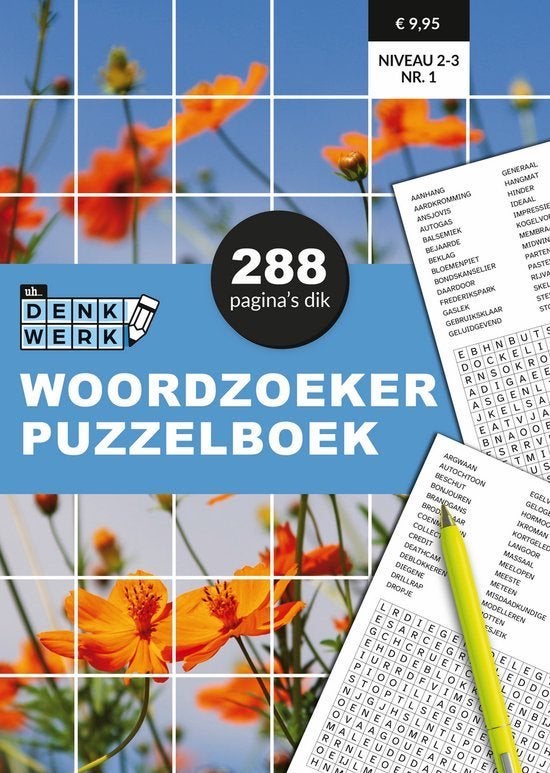 Woordzoeker Puzzelboek - 288 pagina's - Niveau 2/3 - Nr. 01, Verzenden, Minder dan 500 stukjes, Nieuw