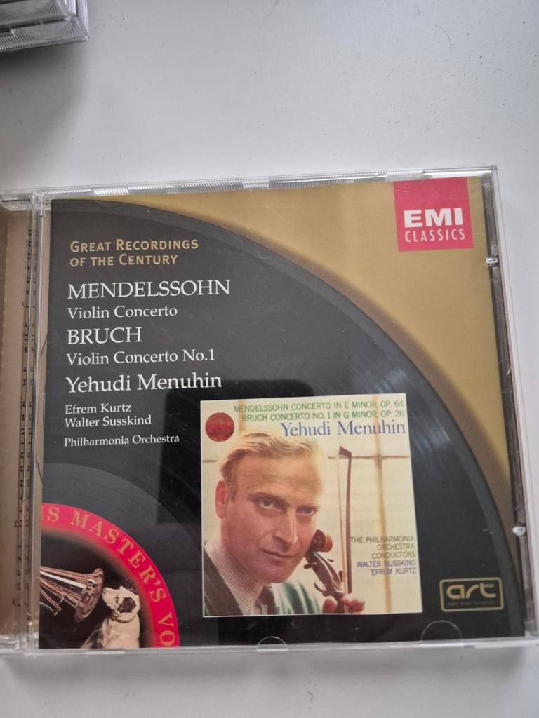 Mendelssohn & Bruch Vioolconcerten - Yehudi Menuhin CD, Ophalen of Verzenden, Romantiek, Gebruikt, Orkest of Ballet