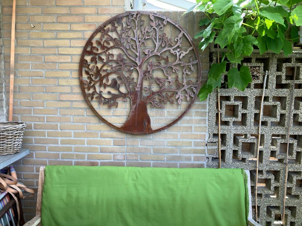 Wanddecoratie van Cortenstaal (1mm) ‘Levensboom’, Ophalen, Gebruikt