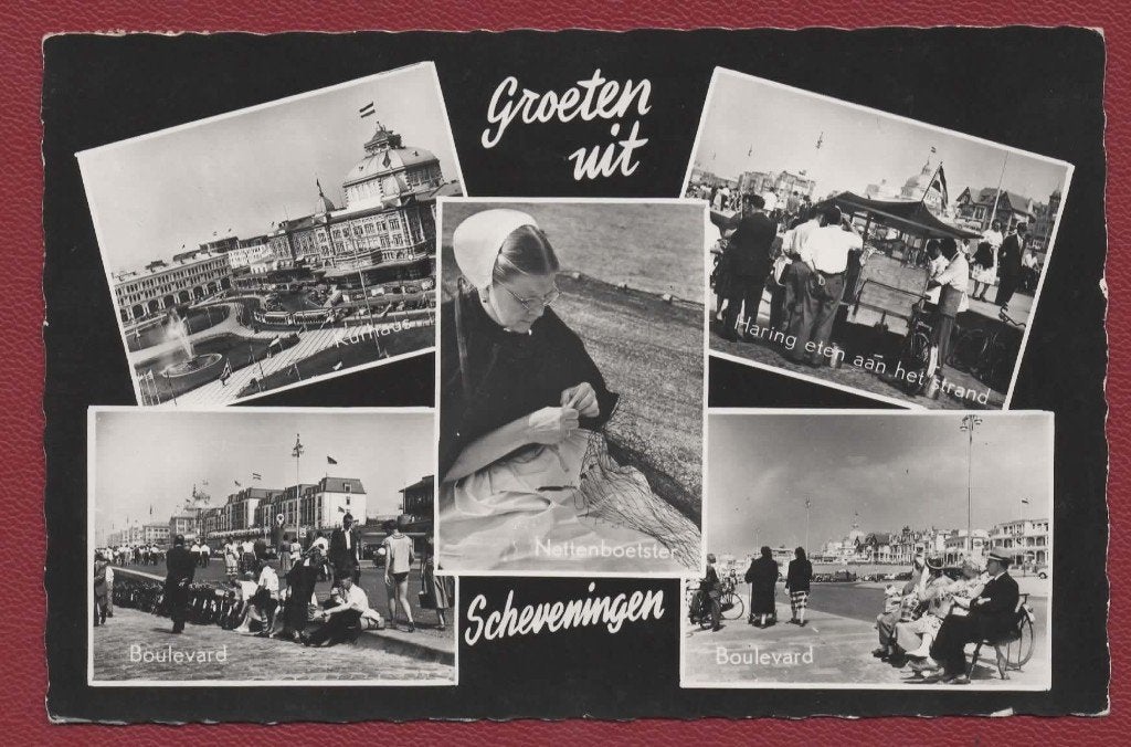 Scheveningen - Nettenboetster in klederdracht - 1962 ('s Gr), Verzamelen, Verzenden, 1960 tot 1980, Gelopen, Zuid-Holland