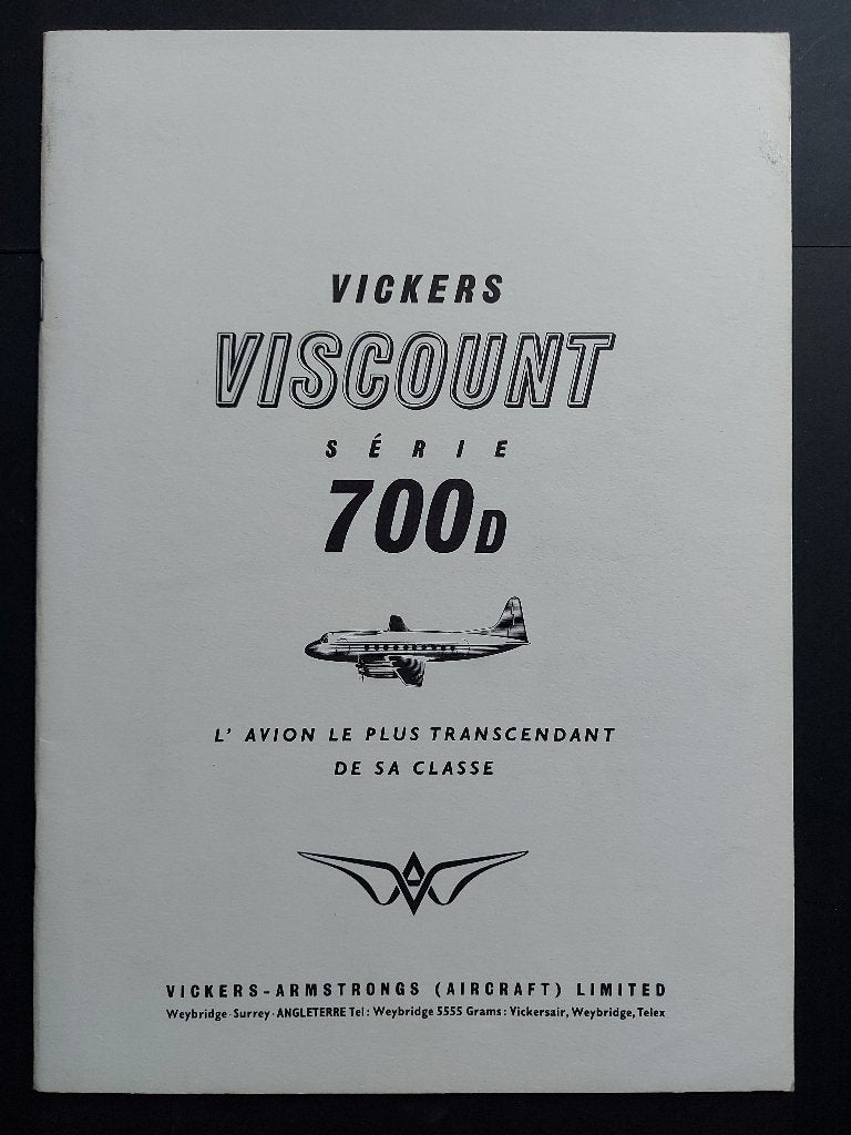 Franstalig boekje van de Viscount 700D (N178), Ophalen of Verzenden, Gebruikt, Boek of Tijdschrift