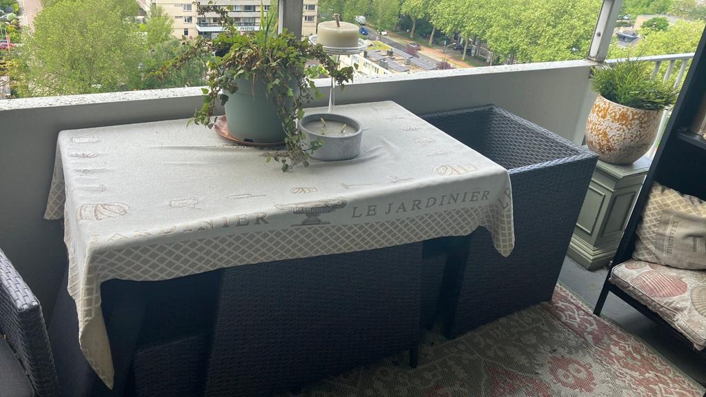 Tuin/balkon set, 4 zitplaatsen, Kunststof, Gebruikt, Ophalen of Verzenden