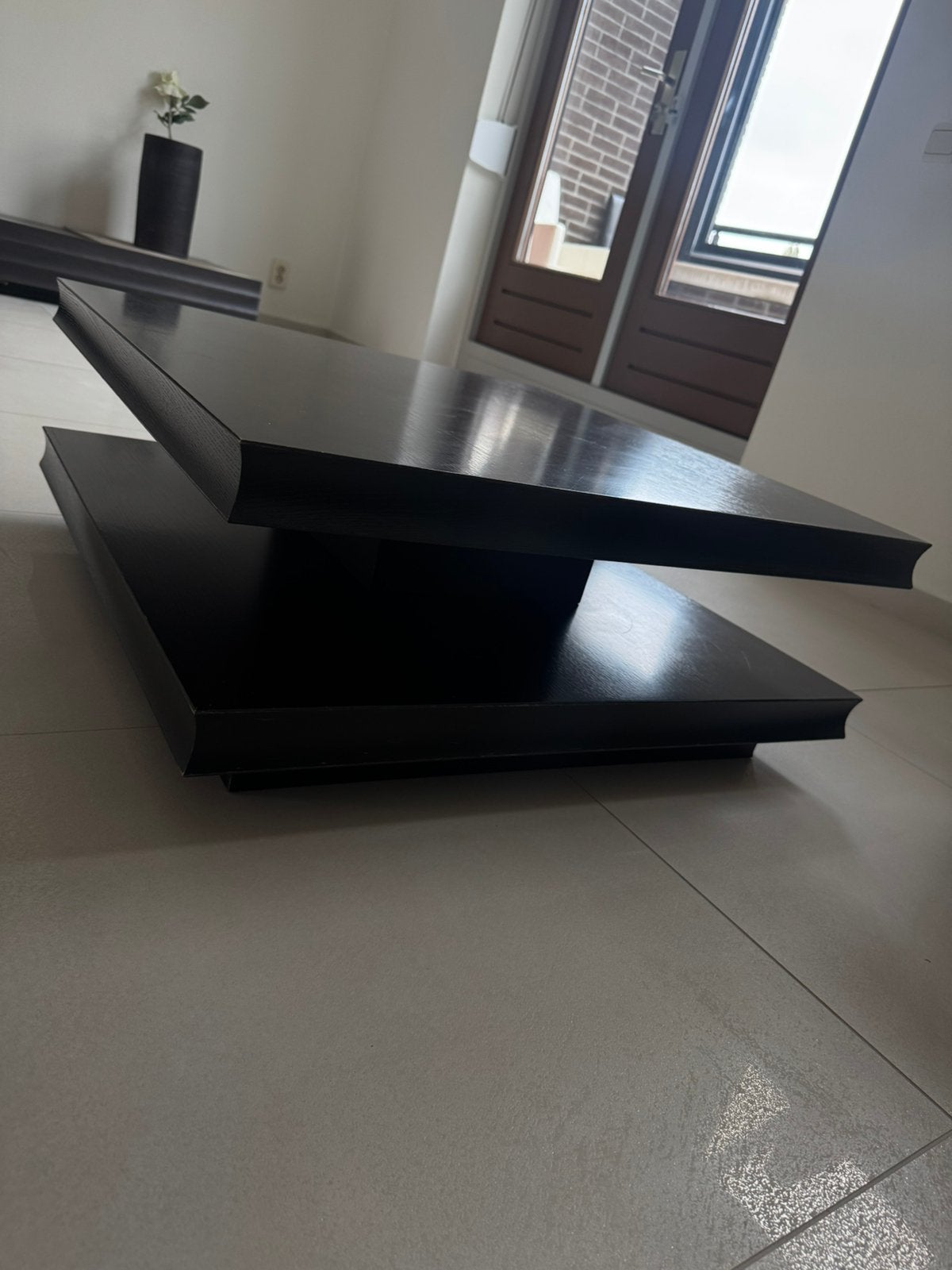 Zwarte salon tafel, Ophalen, Gebruikt, Rechthoekig, 50 tot 100 cm