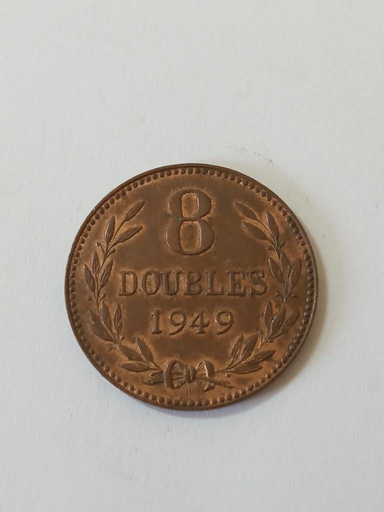 Guernsey 8 doubles 1949., Ophalen of Verzenden, Overige landen, Losse munt