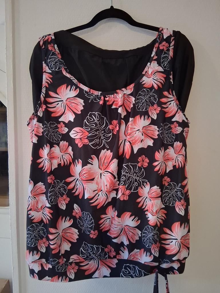 Tankini met bloemenprint, Kleding | Dames, Badmode en Zwemkleding, Ophalen of Verzenden, Nieuw, Zwart, Bikini