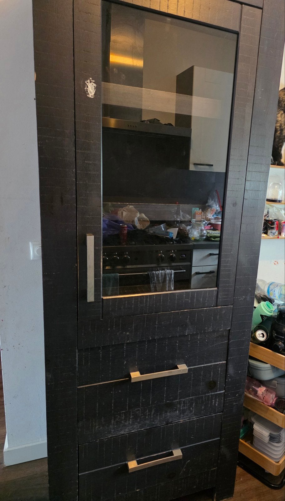 Vitrinekast, Huis en Inrichting, Ophalen, Gebruikt, 50 tot 100 cm, 150 tot 200 cm