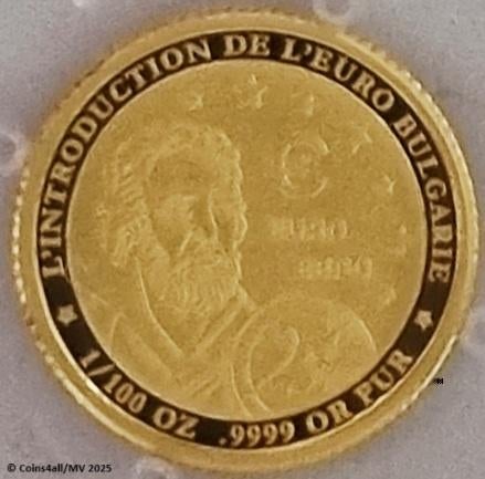 Guinée 1.000 Franc 2025 'Bulgarije - Euro', Proof Au 999, Postzegels en Munten, Munten | Afrika, Ophalen of Verzenden, Guinee